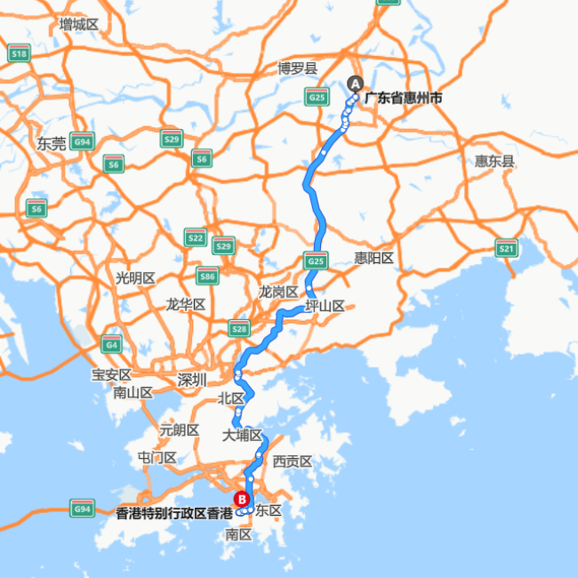 惠州-香港