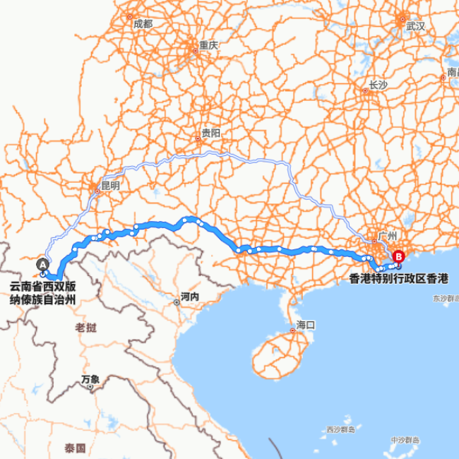 西双版纳-香港