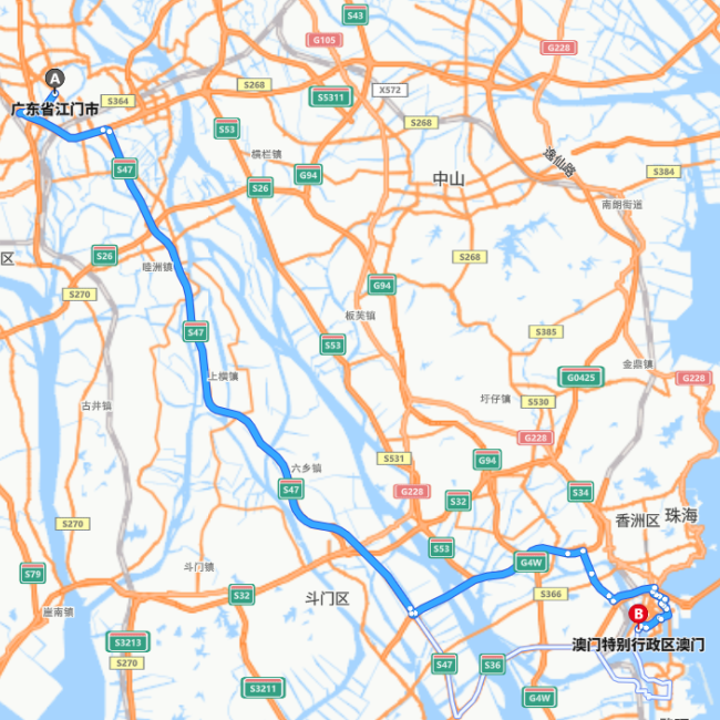 江门-澳门